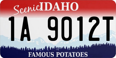 ID license plate 1A9012T