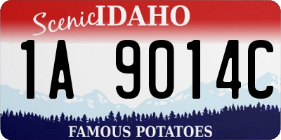 ID license plate 1A9014C