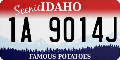 ID license plate 1A9014J