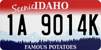 ID license plate 1A9014K
