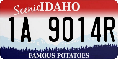 ID license plate 1A9014R