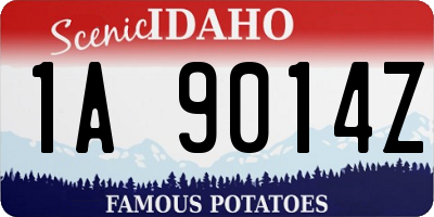 ID license plate 1A9014Z