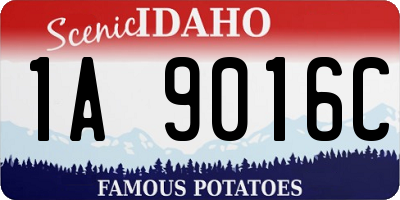 ID license plate 1A9016C