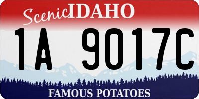 ID license plate 1A9017C
