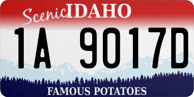 ID license plate 1A9017D
