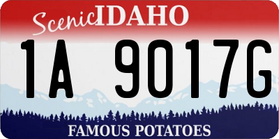 ID license plate 1A9017G