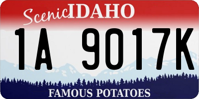 ID license plate 1A9017K