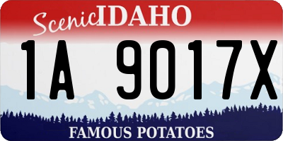 ID license plate 1A9017X