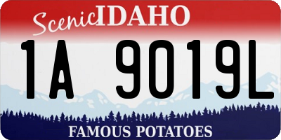 ID license plate 1A9019L
