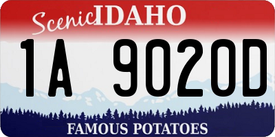ID license plate 1A9020D