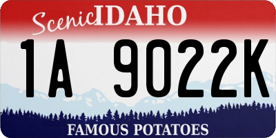 ID license plate 1A9022K