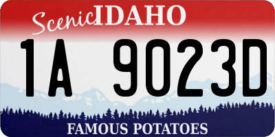 ID license plate 1A9023D