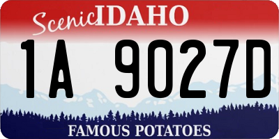 ID license plate 1A9027D