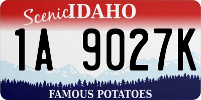 ID license plate 1A9027K