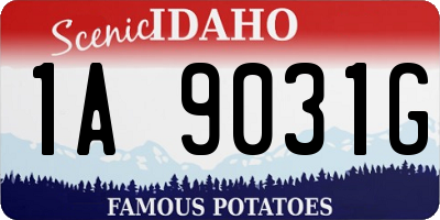 ID license plate 1A9031G