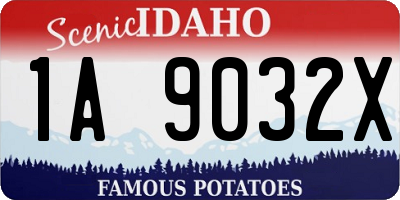 ID license plate 1A9032X