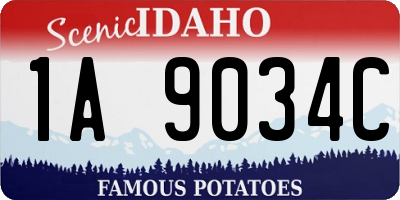 ID license plate 1A9034C