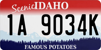 ID license plate 1A9034K