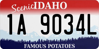 ID license plate 1A9034L