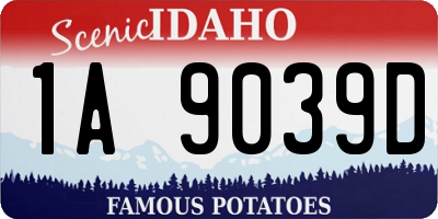 ID license plate 1A9039D