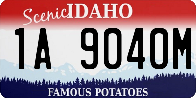 ID license plate 1A9040M
