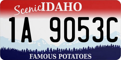 ID license plate 1A9053C