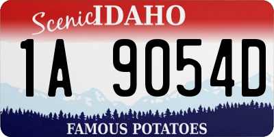 ID license plate 1A9054D