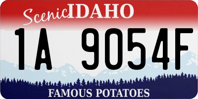 ID license plate 1A9054F