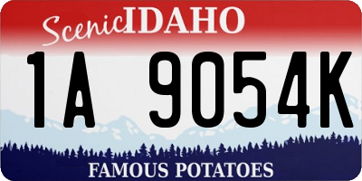 ID license plate 1A9054K
