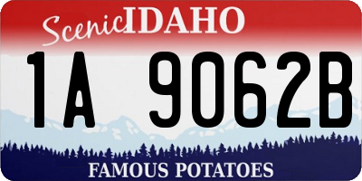 ID license plate 1A9062B