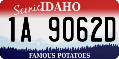 ID license plate 1A9062D