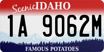 ID license plate 1A9062M