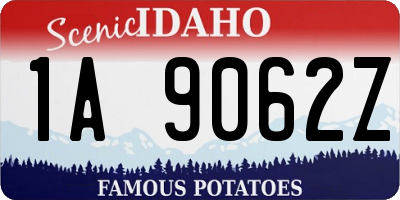 ID license plate 1A9062Z