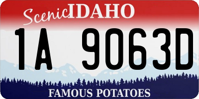 ID license plate 1A9063D