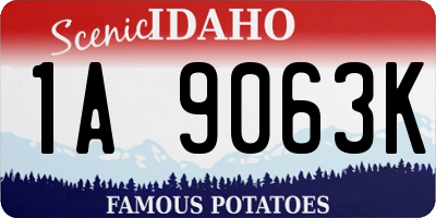ID license plate 1A9063K