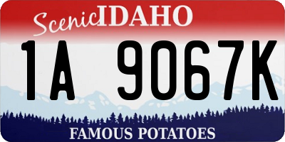 ID license plate 1A9067K