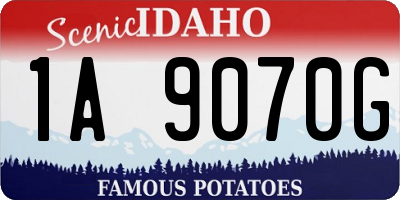 ID license plate 1A9070G