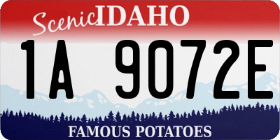 ID license plate 1A9072E