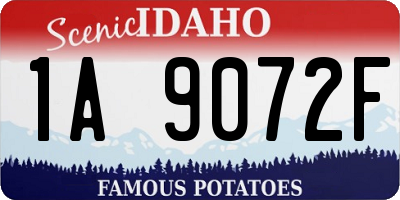 ID license plate 1A9072F