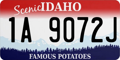 ID license plate 1A9072J