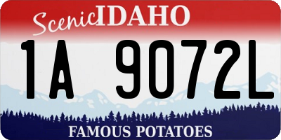 ID license plate 1A9072L