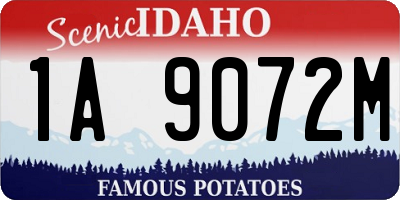 ID license plate 1A9072M