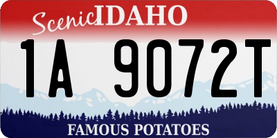 ID license plate 1A9072T
