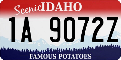 ID license plate 1A9072Z