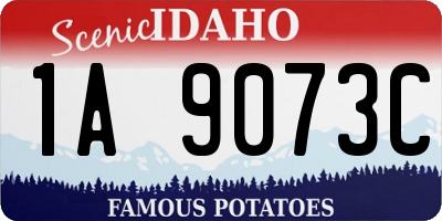 ID license plate 1A9073C