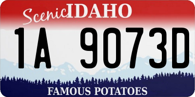 ID license plate 1A9073D