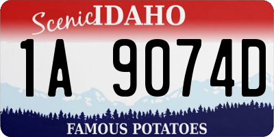 ID license plate 1A9074D