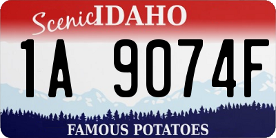 ID license plate 1A9074F