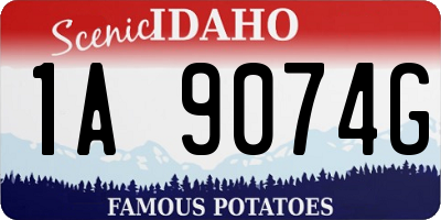ID license plate 1A9074G