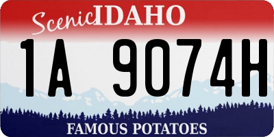 ID license plate 1A9074H
